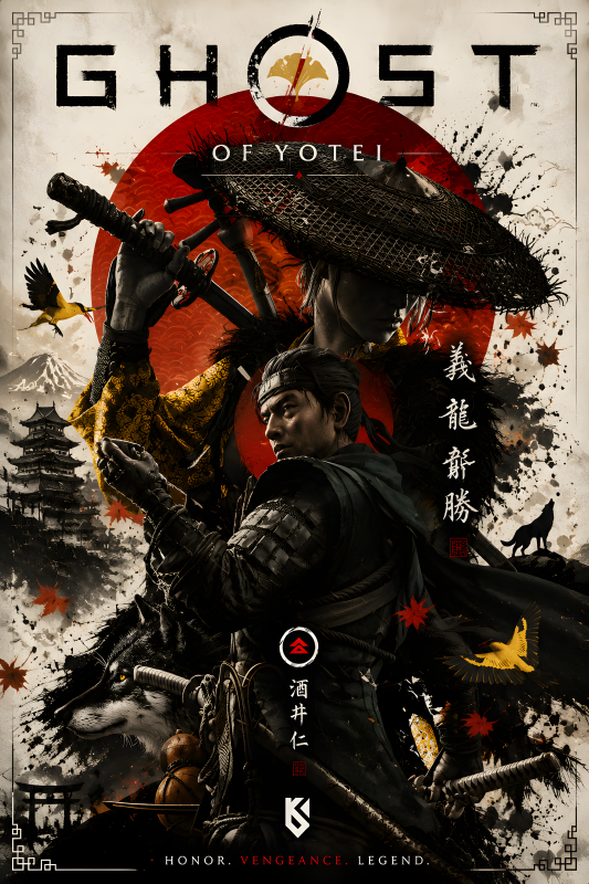 Ghost of Yotei | 3D Sculpted Metal Poster