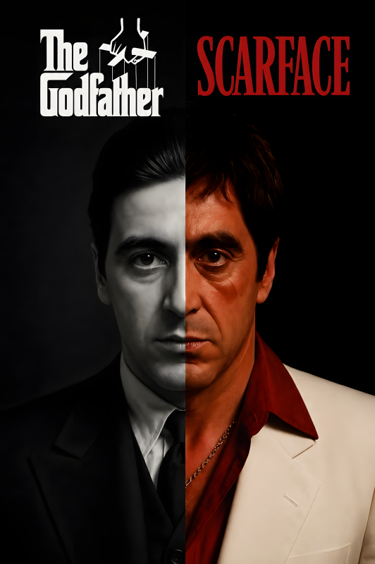 Cinema Duality Al Pacino | 3D Sculpted Metal Poster