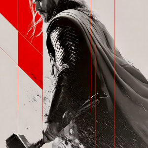 Thunder Warrior | 3D Sculpted Metal Poster
