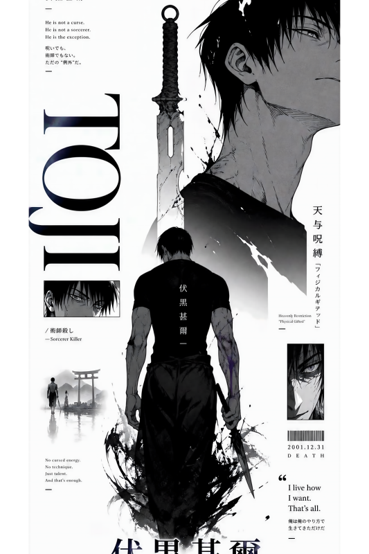 Toji Zenin | 3D Sculpted Metal Poster