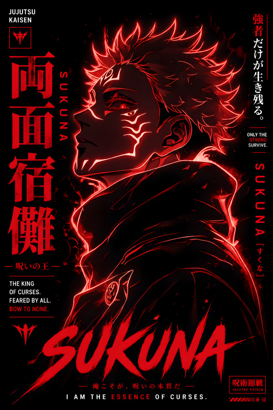 Sukuna | 3D Sculpted Metal Poster