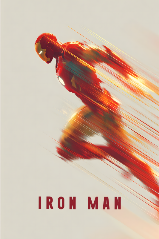 Iron Man Velocity | 3D Sculpted Metal Poster