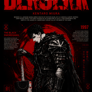 Berserk Guts | 3D Sculpted Metal Poster