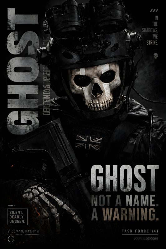 Ghost | 3D Sculpted Metal Poster