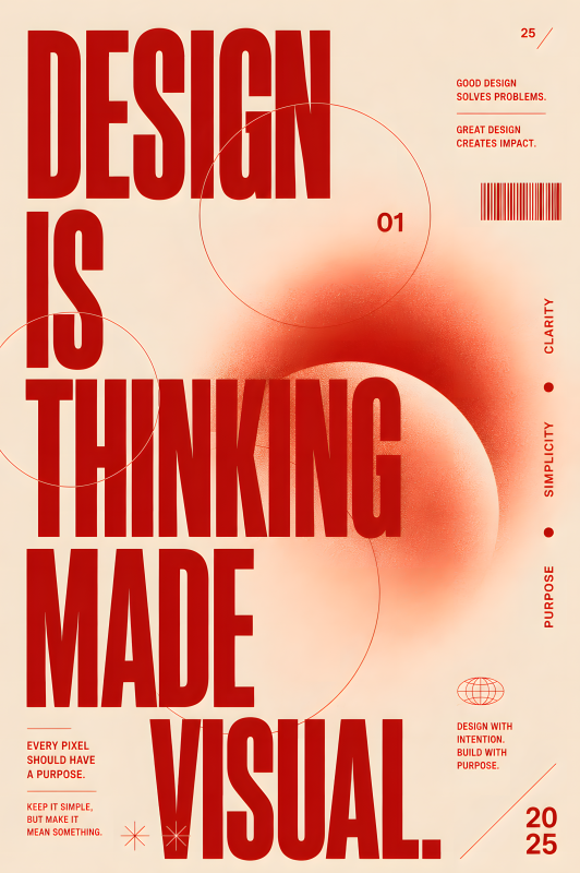 Design Made Visual | 3D Sculpted Metal Poster