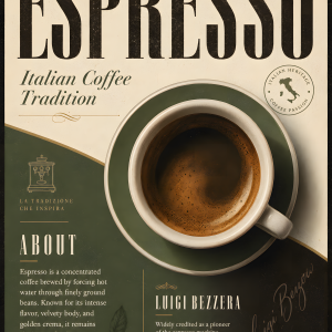 Espresso Tradition | 3D Sculpted Metal Poster