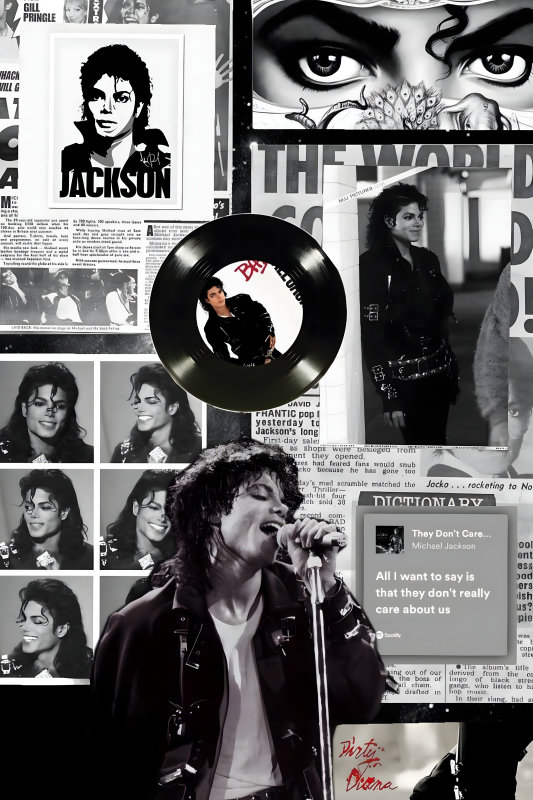 Pop Icon Michel Jackson | 3D Sculpted Metal Poster