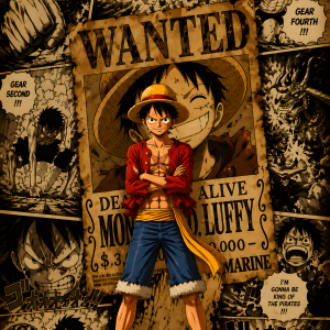 Luffy Wanted | 3D Sculpted Metal Poster