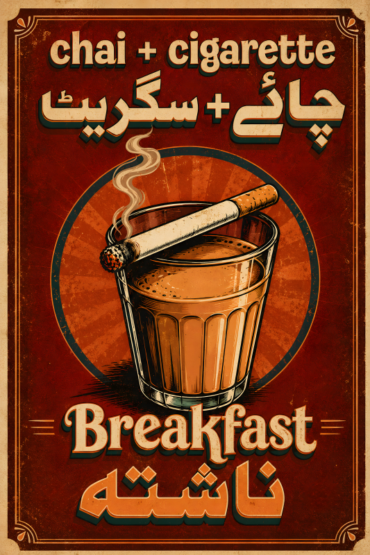 Chai Nashta Vibes | 3D Sculpted Metal Poster