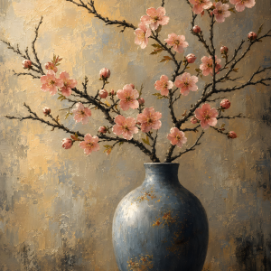 Cherry Blossom Branch | 3D Sculpted Metal Poster