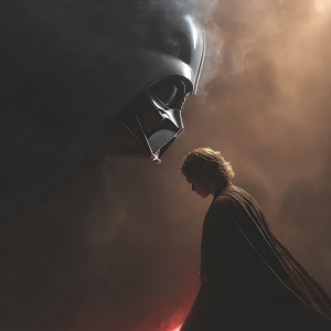 Dark Side Legacy | Anakin x Dark Vader | 3D Sculpted Metal Poster