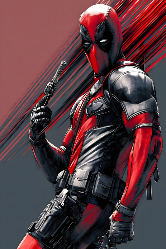 Deadpool Reloaded | 3D Sculpted Metal Poster
