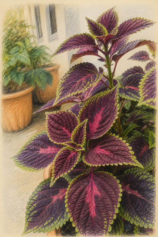 Coleus Plant | 3D Sculpted Metal Poster