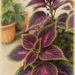 Coleus Plant | 3D Sculpted Metal Poster